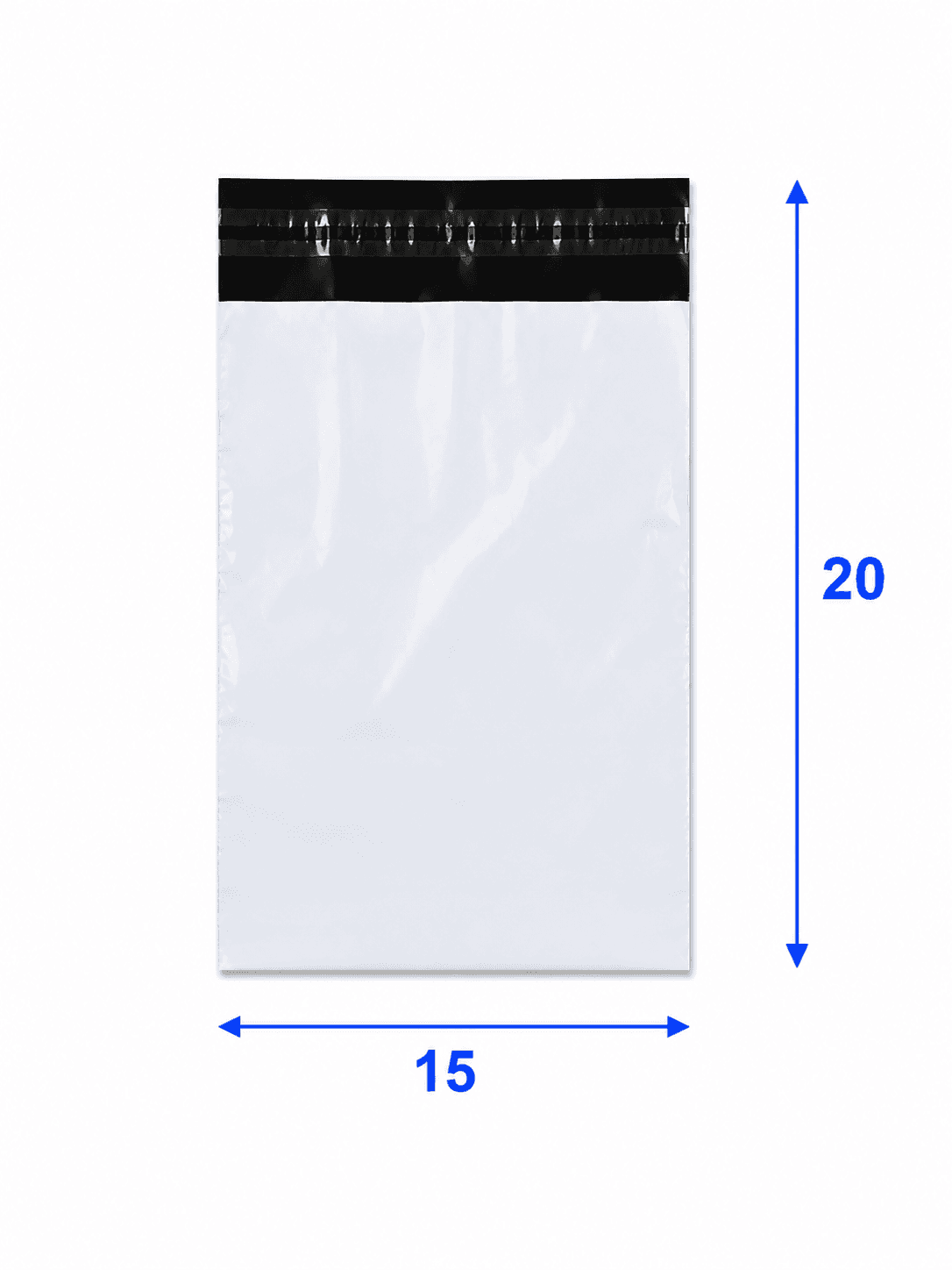 Pochette d'expedition plastique blanche 15x20 cm